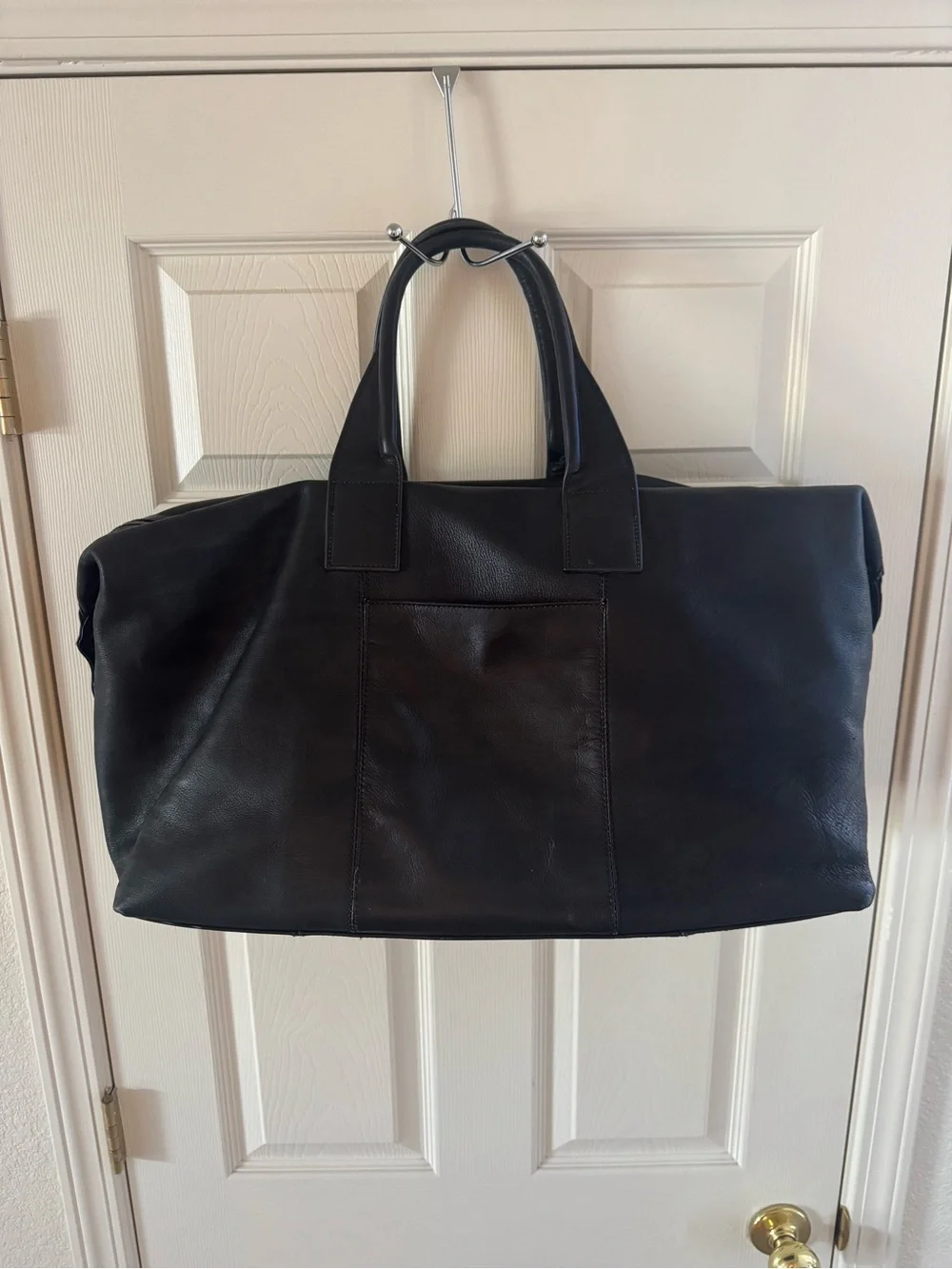 Kenneth Cole Black Leather Duffel Bag